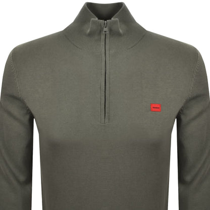 HUGO San Quintus Knit Jumper Green