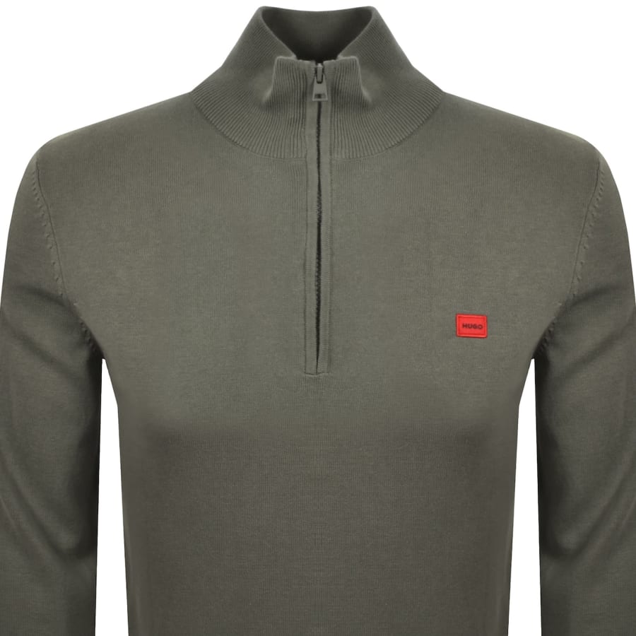 HUGO San Quintus Knit Jumper Green