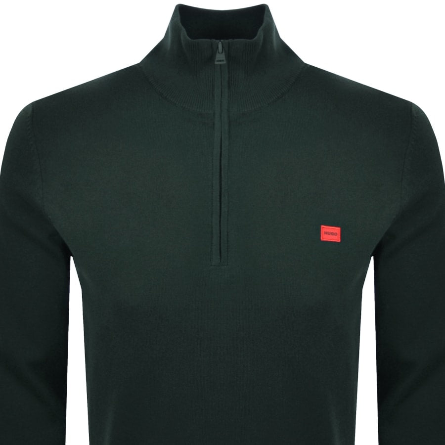 HUGO San Quintus Knit Jumper Green