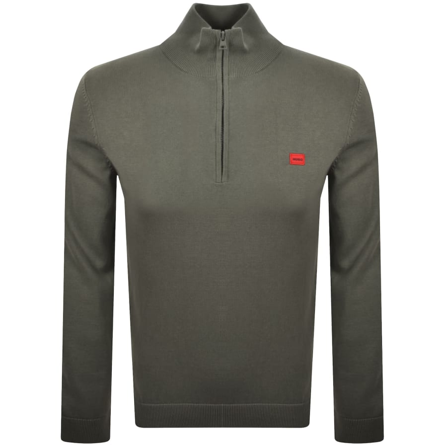 HUGO San Quintus Knit Jumper Green