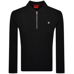 HUGO Sastoro Knit Polo Jumper Black