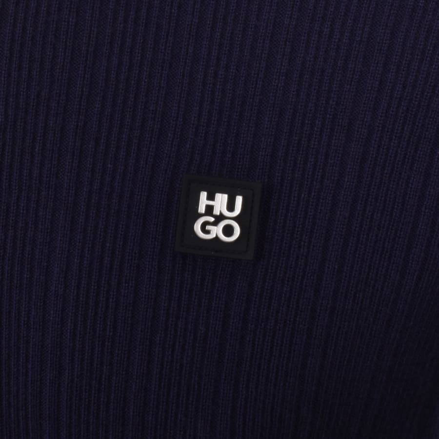HUGO Sastoro Knit Polo Jumper Navy
