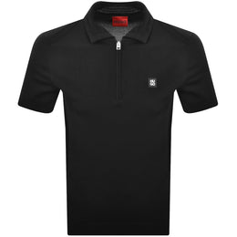 HUGO Sayfong Quarter Zip Polo Black