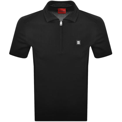 HUGO Sayfong Quarter Zip Polo Black