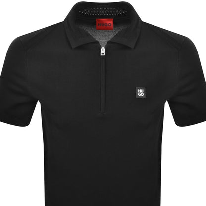HUGO Sayfong Quarter Zip Polo Black
