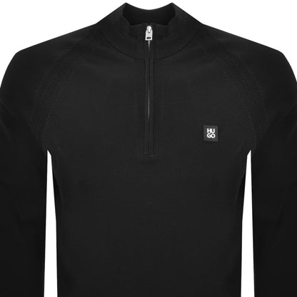 HUGO Sayford Quarter Zip Jumper Black