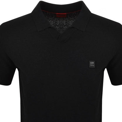 HUGO Shiplom Knit Polo Black