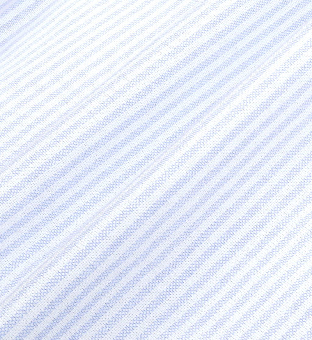 H&W Crest Oversized Oxford Shirt - Blue/White Thin Stripe