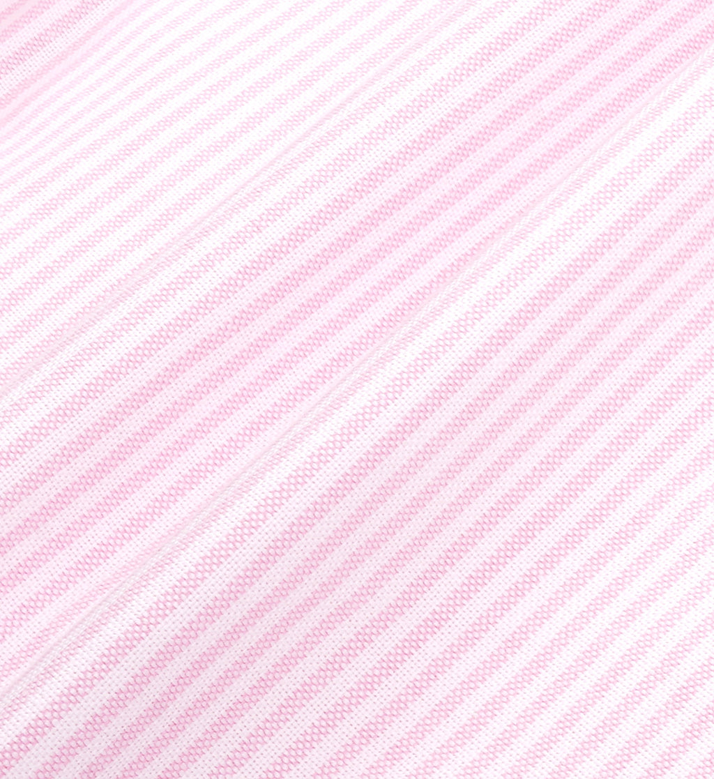 H&W Crest Oversized Oxford Shirt - Pink/White Thin Stripe