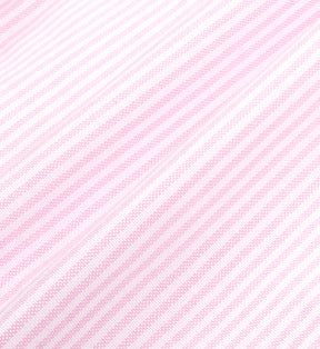 H&W Crest Oversized Oxford Shirt - Pink/White Thin Stripe