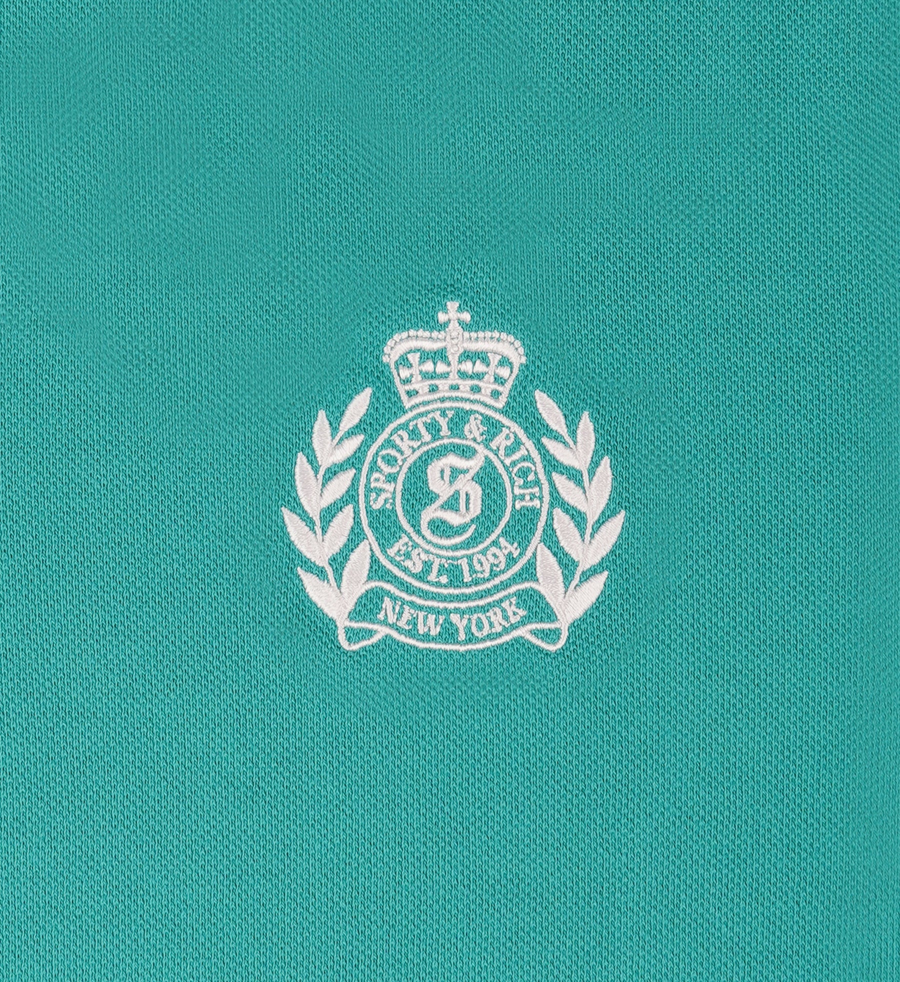 H&W Crest Pique Polo - Spring Green/White