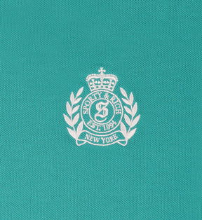 H&W Crest Pique Polo - Spring Green/White