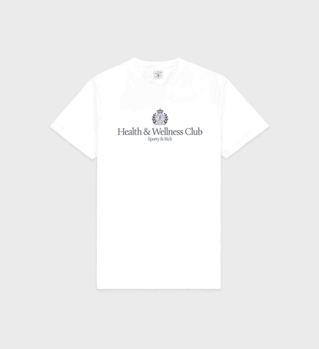 H&W Crest T-Shirt - White/Navy