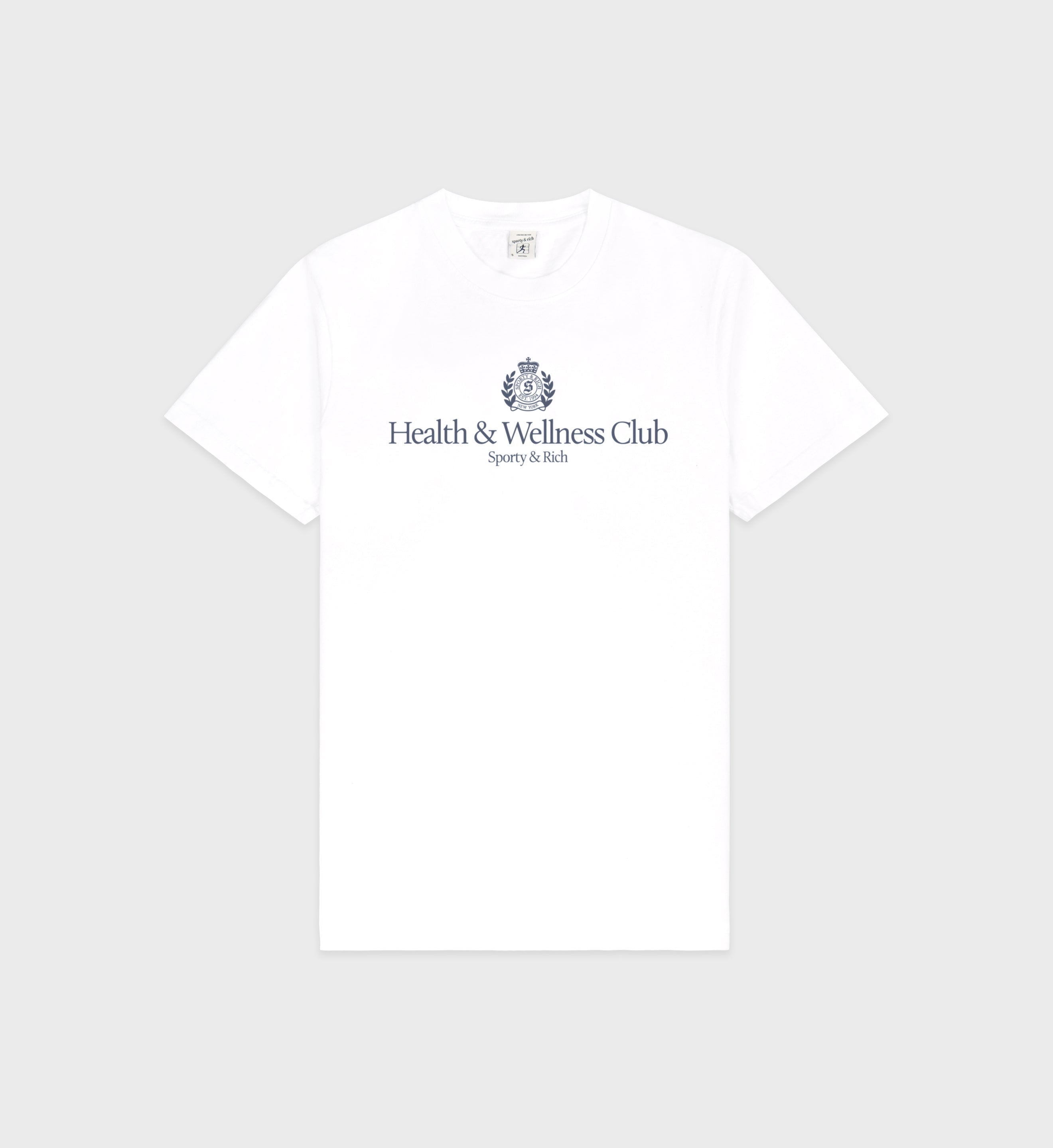H&W Crest T-Shirt - White/Navy