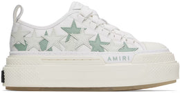 AMIRI White & Green Platform Stars Court Low Sneakers