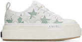 AMIRI White & Green Platform Stars Court Low Sneakers