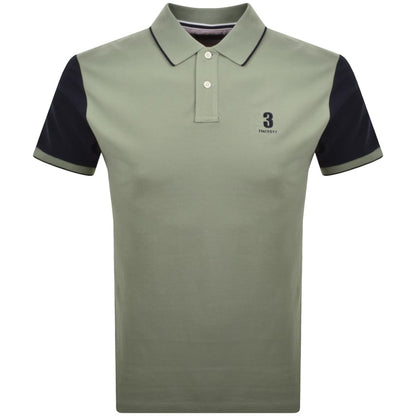 Hackett Heritage Number Polo T Shirt Sage Green