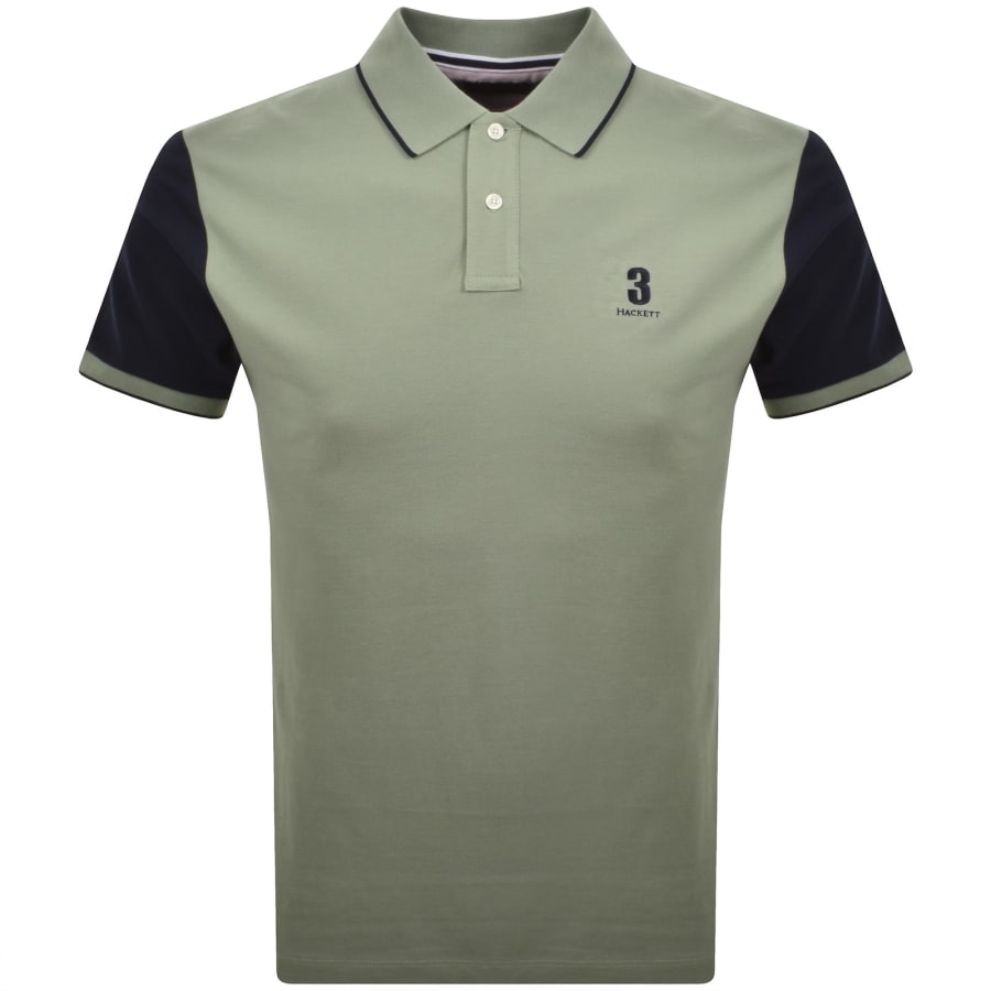 Hackett Heritage Number Polo T Shirt Sage Green