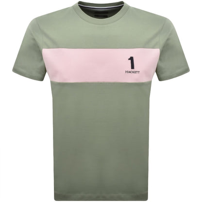 Hackett Heritage Panel T Shirt Green