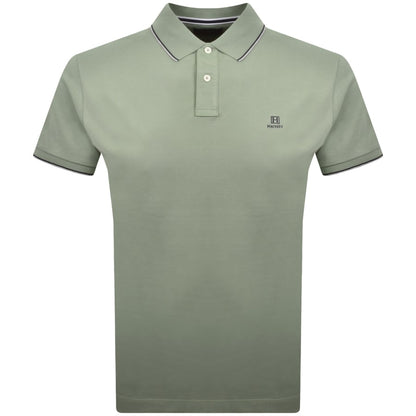 Hackett Heritage Tipped Polo T Shirt Green