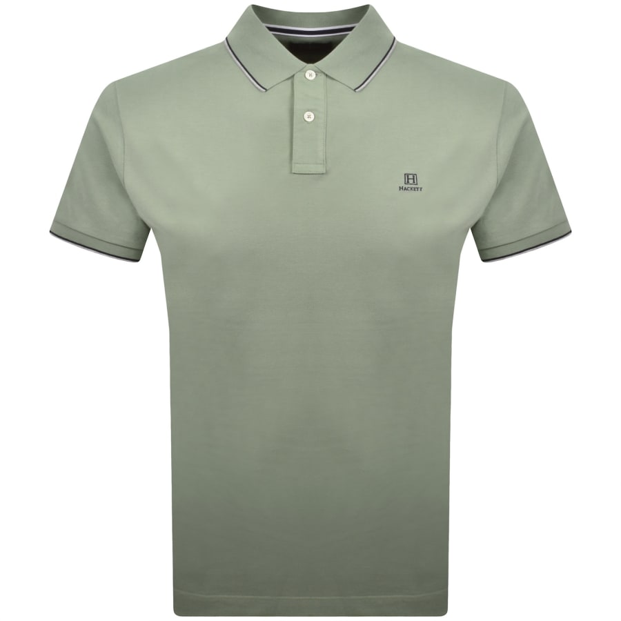 Hackett Heritage Tipped Polo T Shirt Green