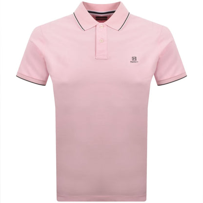 Hackett Heritage Tipped Polo T Shirt Pink