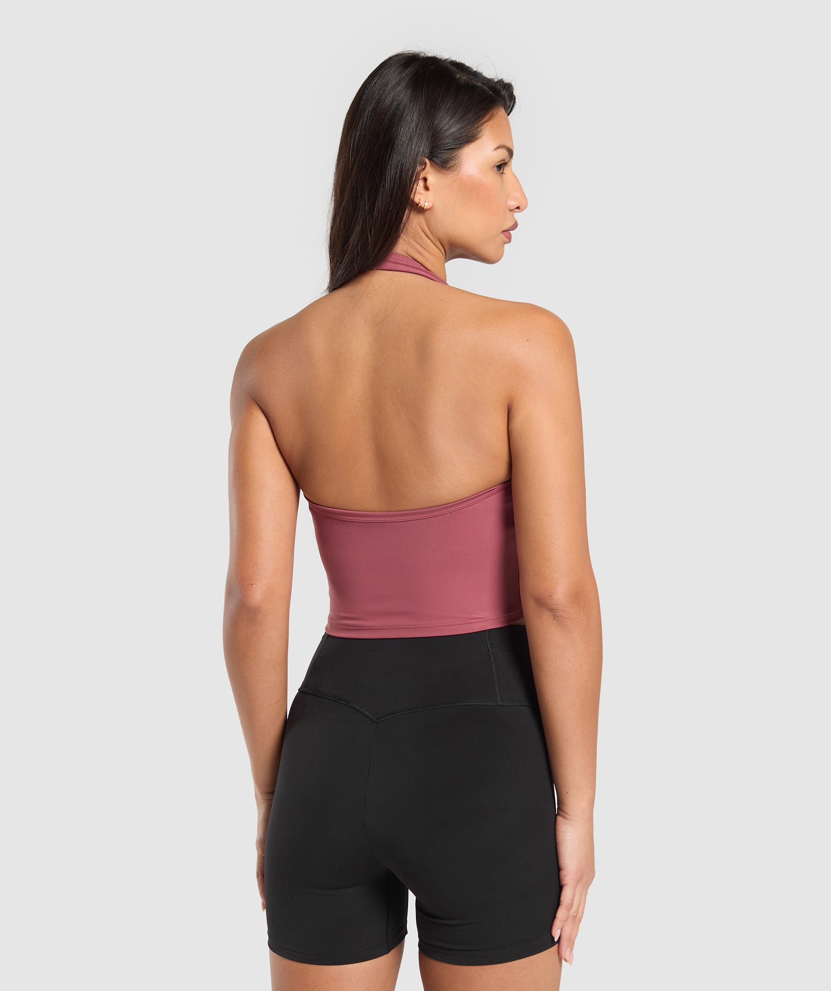 Gymshark Halter Neck Cami with Shelf - Washed Berry Pink