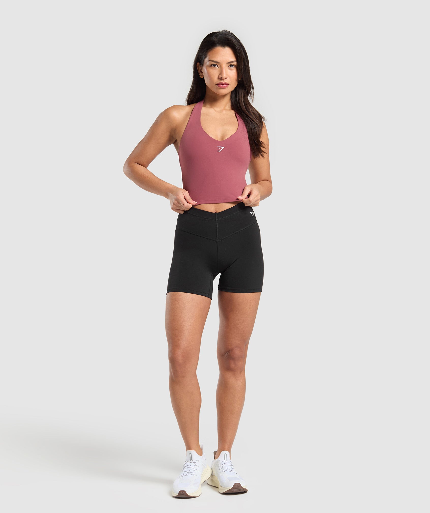 Gymshark Halter Neck Cami with Shelf - Washed Berry Pink