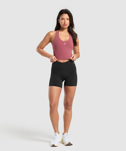 Gymshark Halter Neck Cami with Shelf - Washed Berry Pink