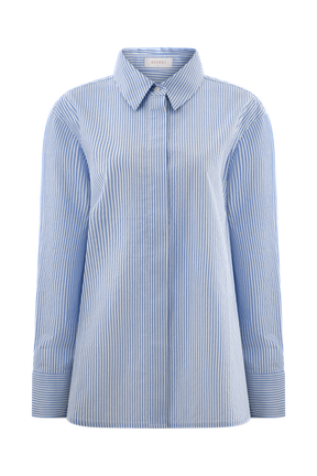 Hansen Oversized Shirt - Blue Pinstripe
