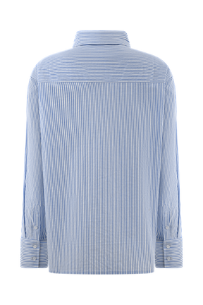 Hansen Oversized Shirt - Blue Pinstripe