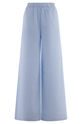 Hansen Wide Leg Pants - Blue Pinstripe