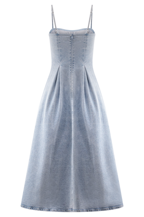 Harlyn Denim Midi Dress - Light Blue
