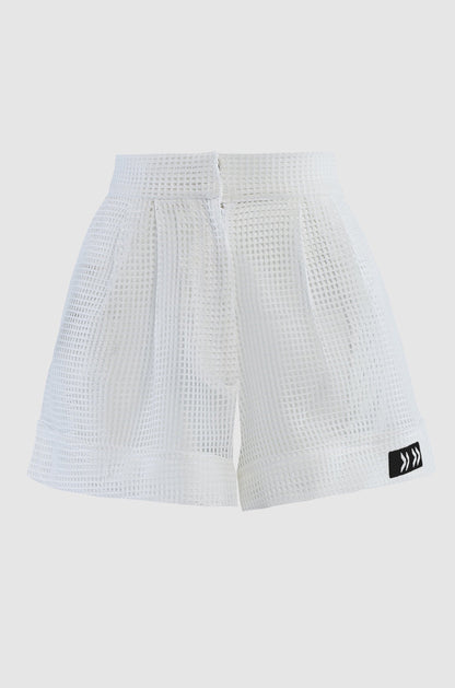 HIGH WAISTED MESH SHORTS
