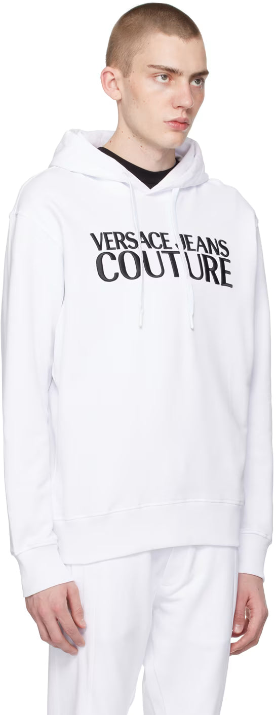 White Embroidered Hoodie