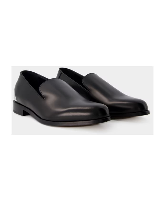 Metal Heel Loafers - Alexander McQueen - Leather - Black/Silver