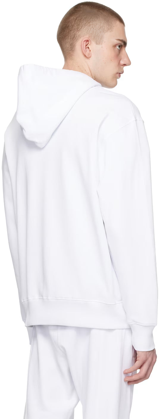 White Embroidered Hoodie