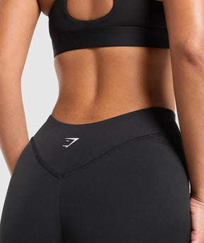 Gymshark Dipped Waistband Shorts - Black
