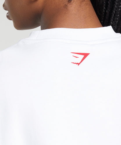 Gymshark I Heart Gym Oversized Sweatshirt - White
