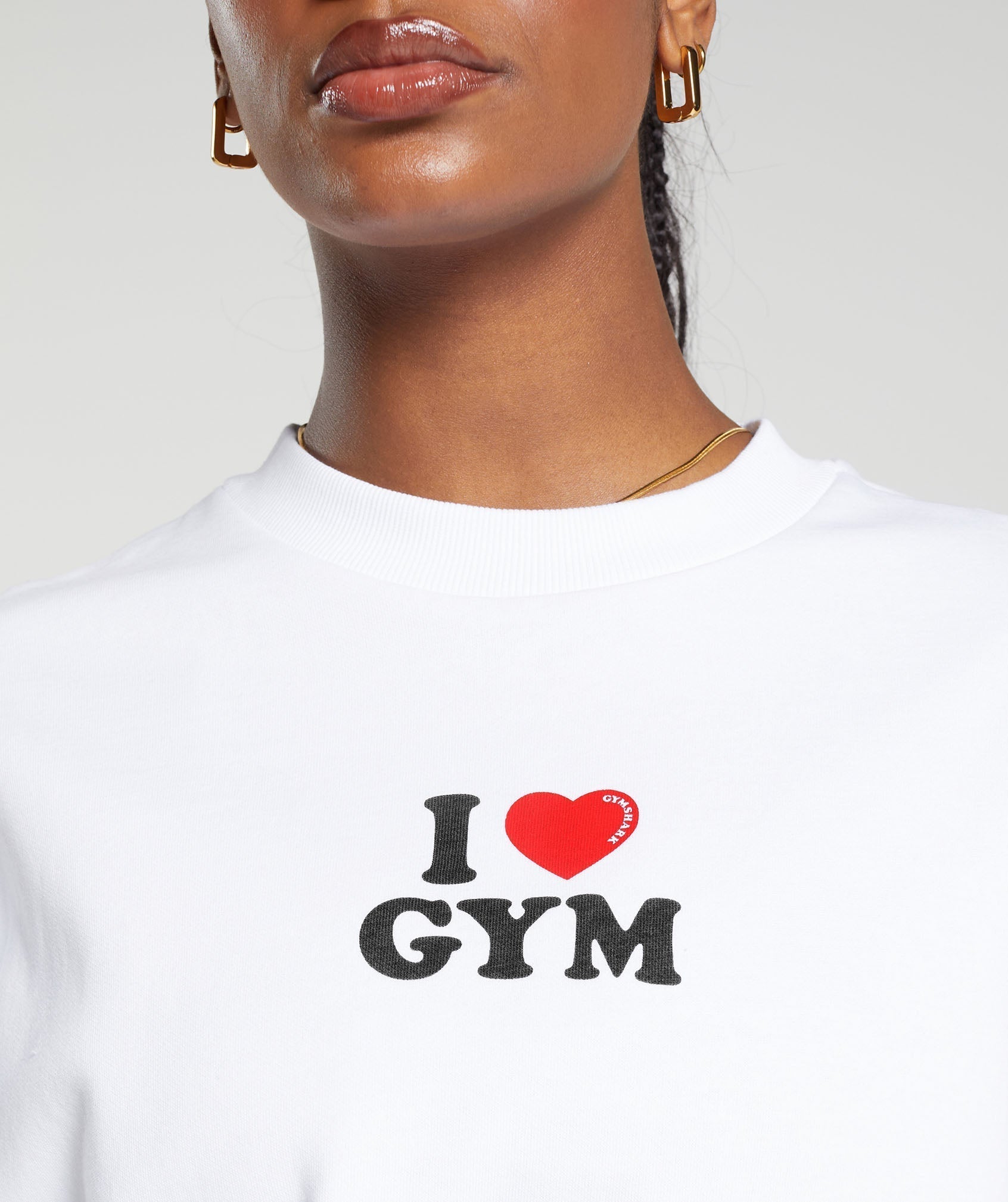 Gymshark I Heart Gym Oversized Sweatshirt - White