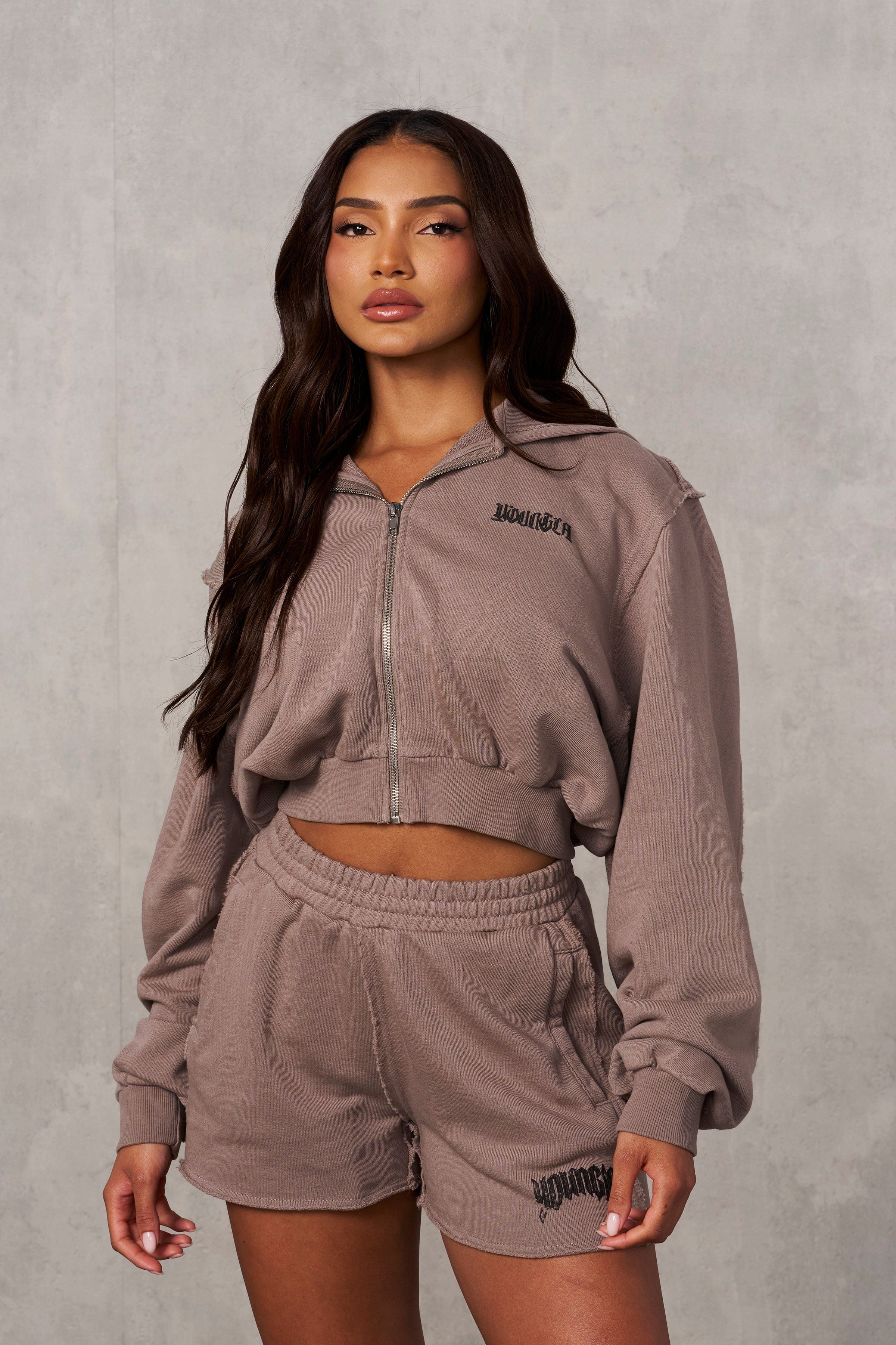 W548 Rebel Crop Zip up Hoodie