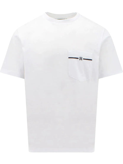 Amiri Amiri Pocket Logo Tee White - Size: S T-Shirts | Shop From The Mirage