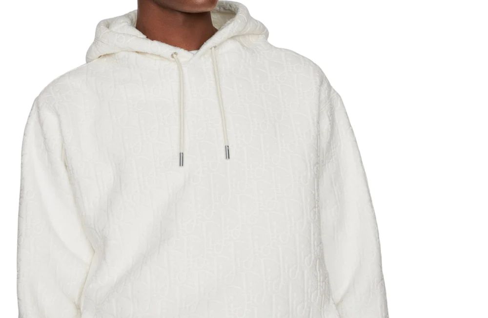 Dior Oblique Hoodie White Relaxed Fit