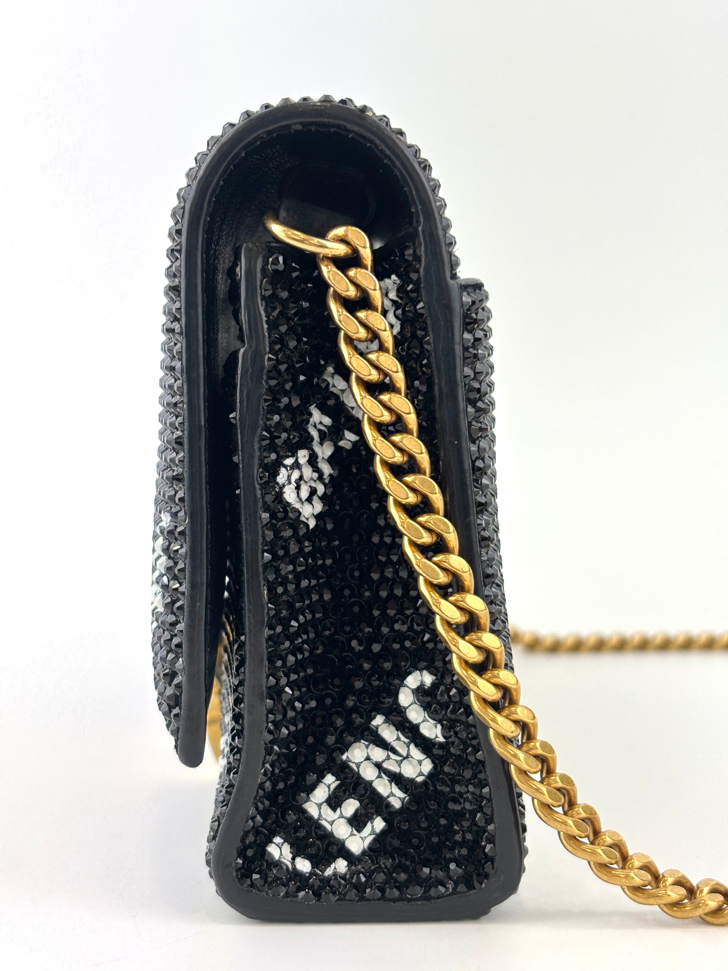 Balenciaga Hourglass Wallet On Chain Black Suede