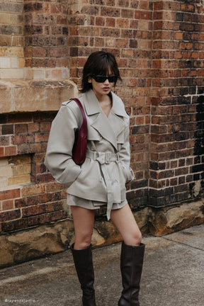 Alden Short Trench Jacket - Pebble