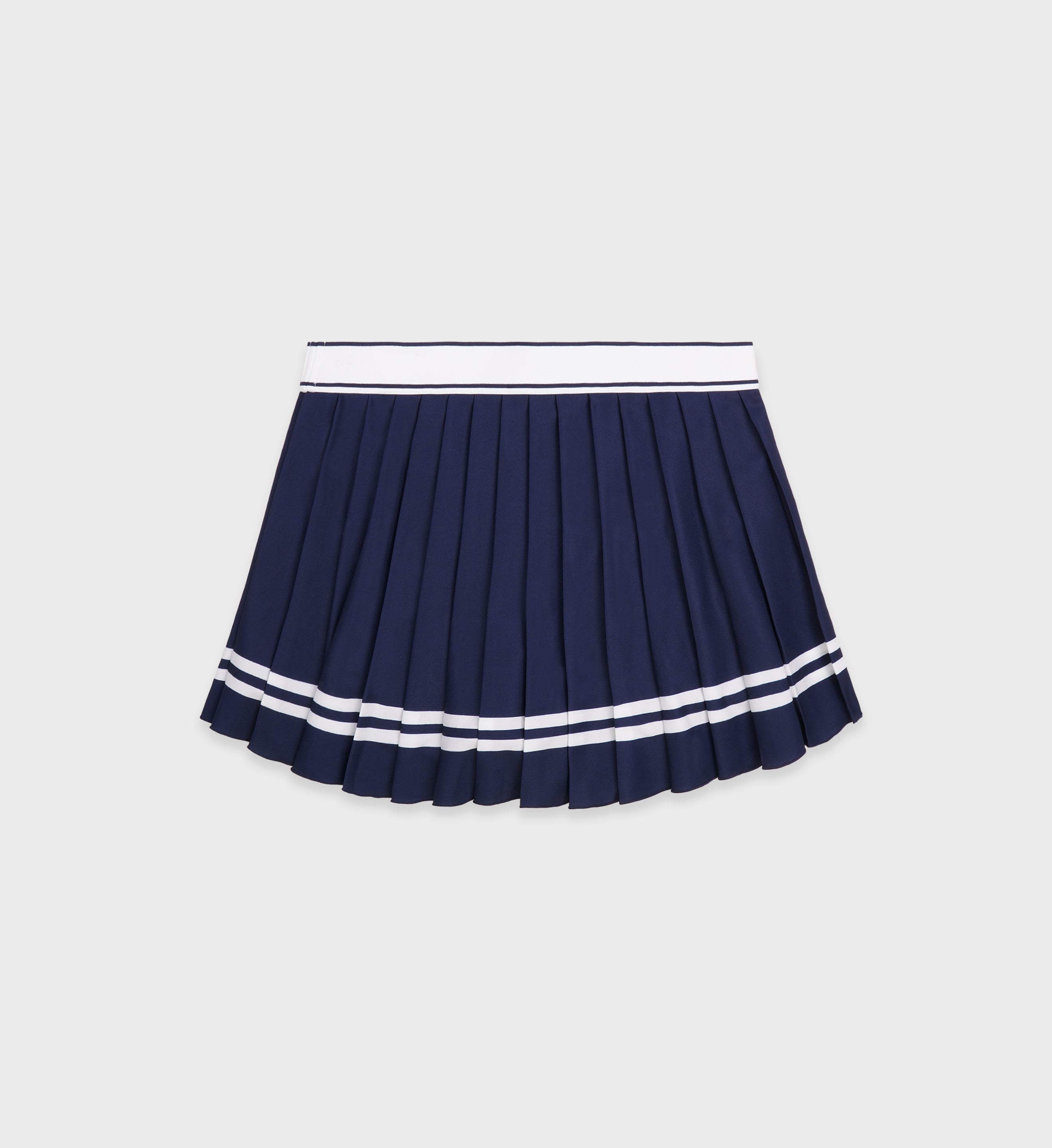 Italic Logo Pleated Skirt - Navy/White