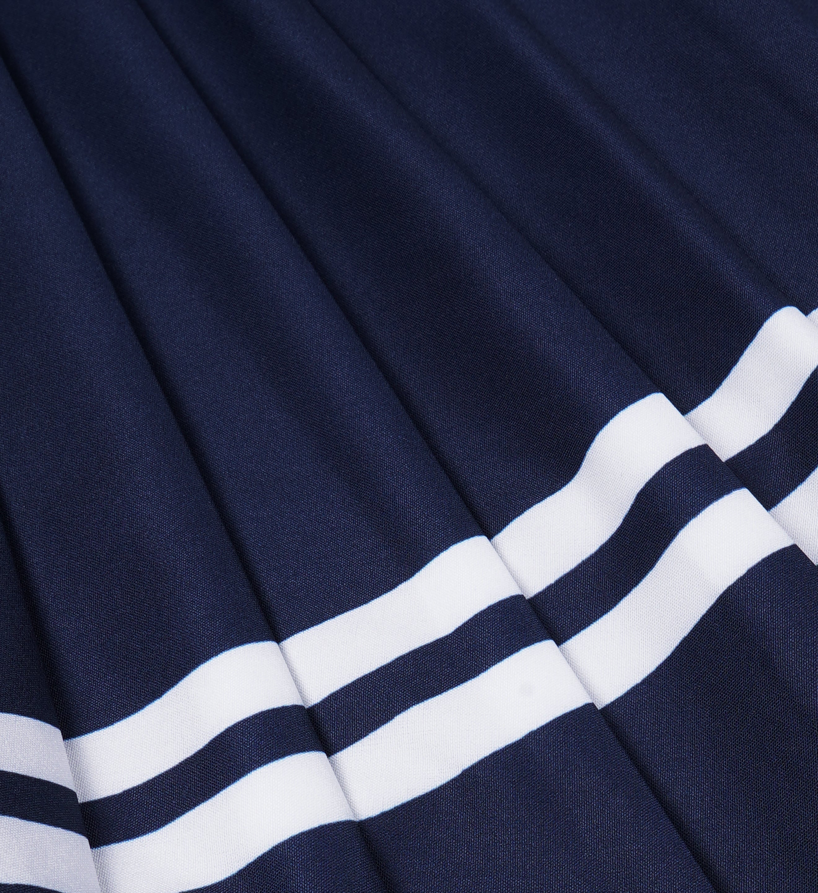 Italic Logo Pleated Skirt - Navy/White