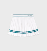 Italic Logo Pleated Skirt - White/Alpine