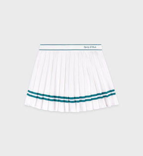 Italic Logo Pleated Skirt - White/Alpine