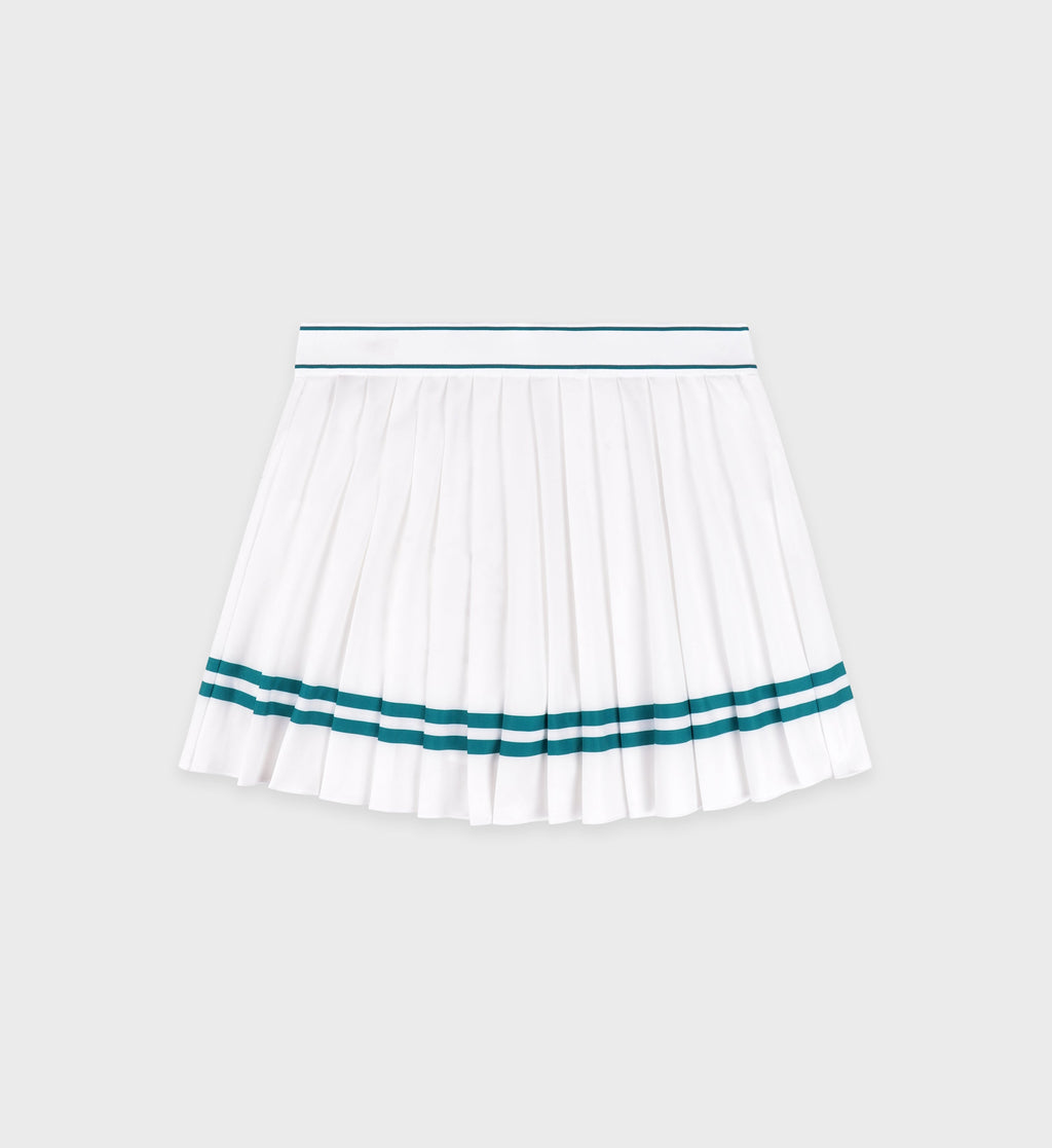 Italic Logo Pleated Skirt - White/Alpine